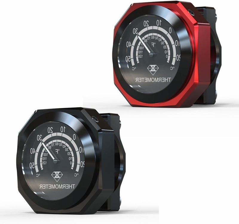RAGBUSCLE Handlebar Mount 0.87-1.1 inch, 22-28mm Motorcycle Temperature Gauge, Compatible with Harley Davidson Compatible with Honda, Universal Motorcycle Handlebar Thermometer Digital Meter, Red - Image 5